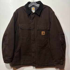 Carhartt Dark Brown Duck C26 DKB Jacket with Corduroy Collar